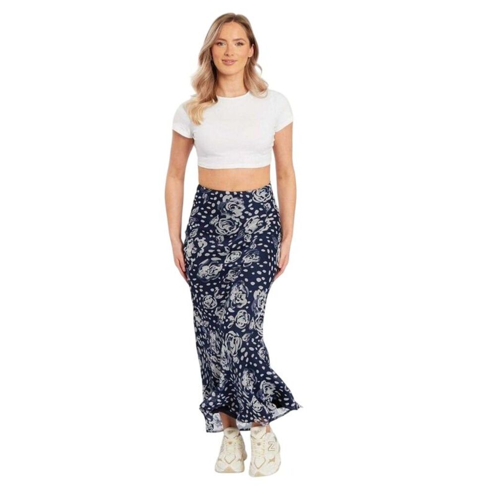 Influence Womens/Ladies Floral Maxi Skirt / Blue